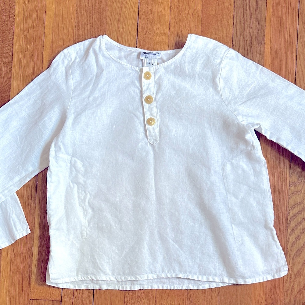 Bonpoint white linen shirt (size 8)